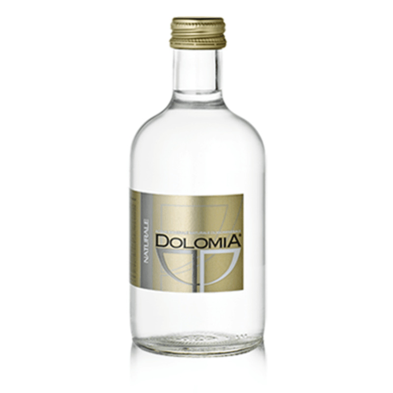 330ml Dolomia exclusive glass bottle of natural mineral water with gold label